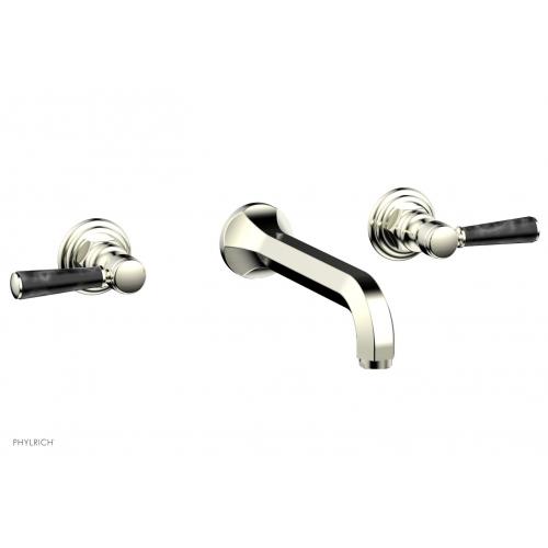 Смеситель для раковины на стену - Black Marble Lever Handles 500-13 Phylrich Hex Traditional