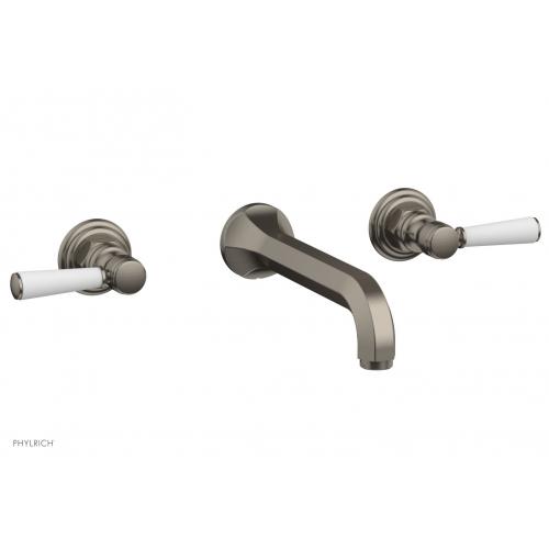 Смеситель для раковины на стену - Satin White Lever Handles 500-13 Phylrich Hex Traditional