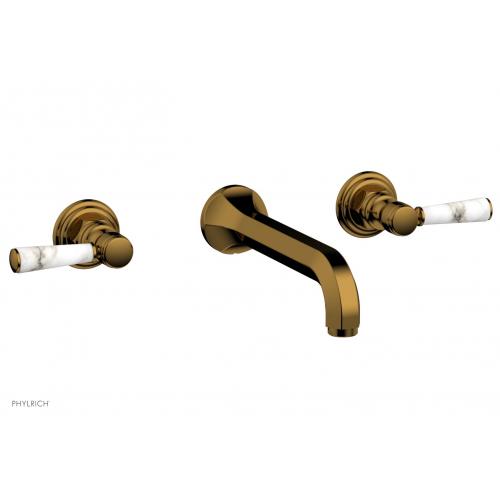 Смеситель для раковины на стену - White Marble Lever Handles 500-13 Phylrich Hex Traditional