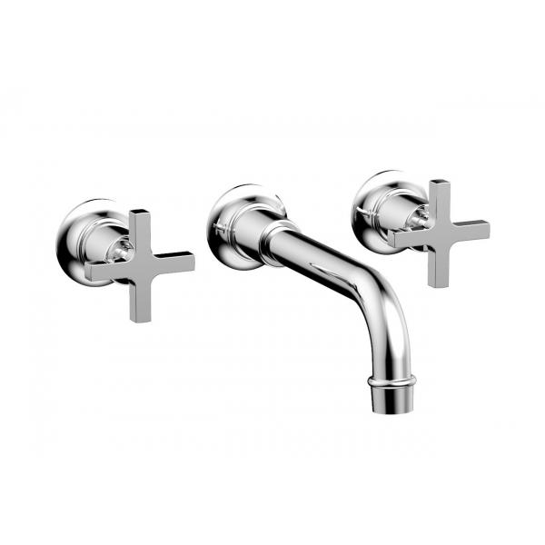 Смеситель для раковины на стену with Cross Handles 501-13 Phylrich Hex Modern