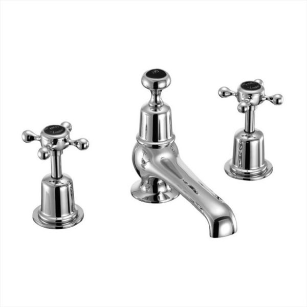 Смеситель для раковины Burlington на 3 отверстия с донным клапаном