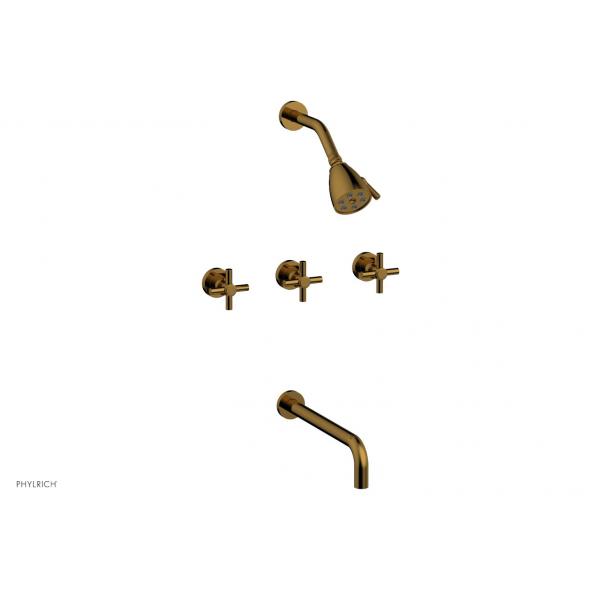 Душевой комплект встраиваемый 12" Spout - Tubular Cross Handles D2134-12 Phylrich Basic