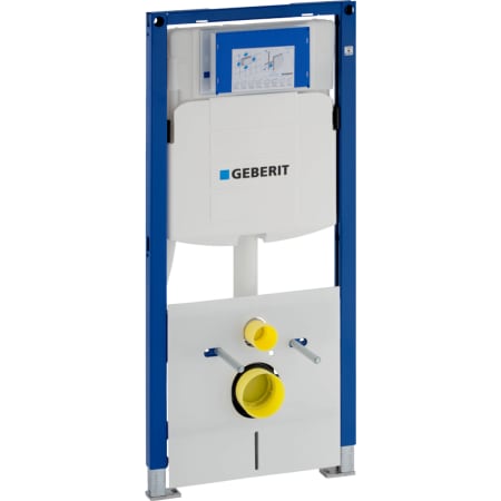 Инсталляция Geberit Duofix для подвесного унитаза, 112 см, со смывным бачком скрытого монтажа Sigma 12 см, анкер для крепления к стене и звукоизолирующий комплект, 4/2 литра