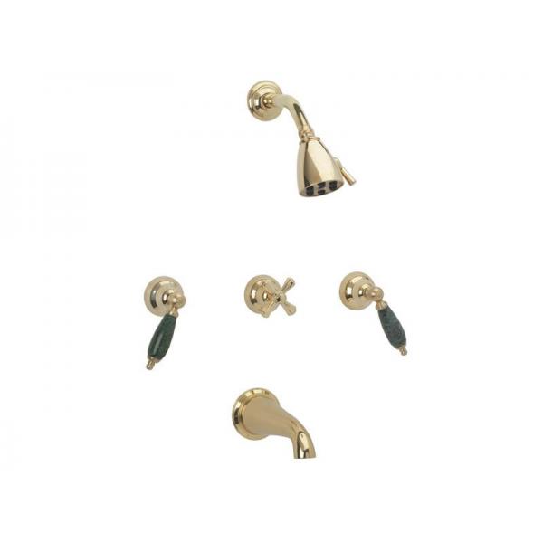 Душевой комплект встраиваемый Lever Handles in Green Marble K2158F Phylrich Carrara