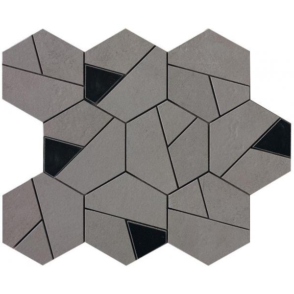 Керамогранит декор Atlas Concorde BOOST Smoke Mosaico Hex Black