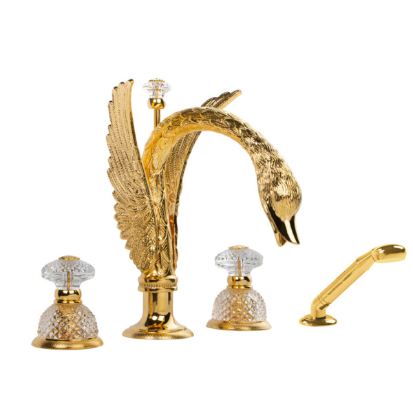 Смеситель для ванны Cristal&Bronze Cygne Flamant C46-D1-3304