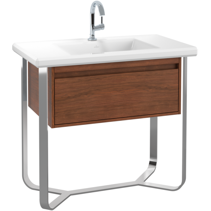 Тумба под раковину Villeroy&Boch Antheus B06510 с подставкой из глянцевой стали (прямоугольная версия)
