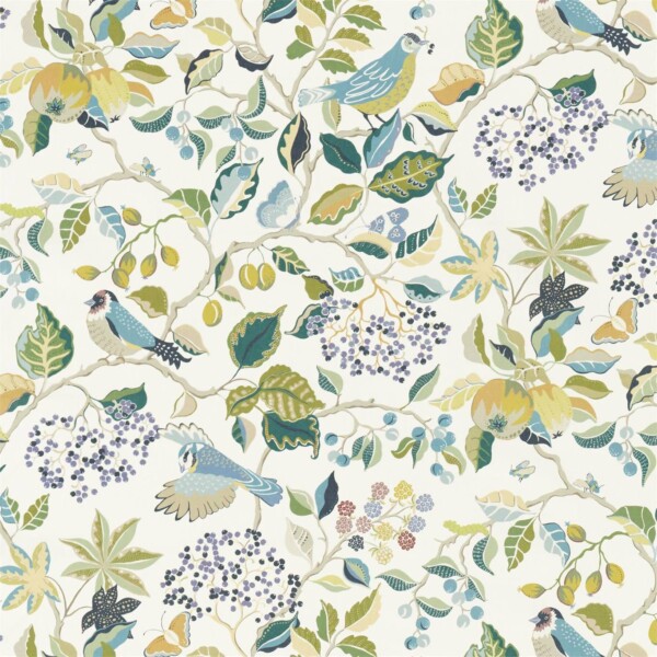 Ткань Sanderson Birds Berries | 226728 1 Ткань Sanderson Birds Berries | 226728
