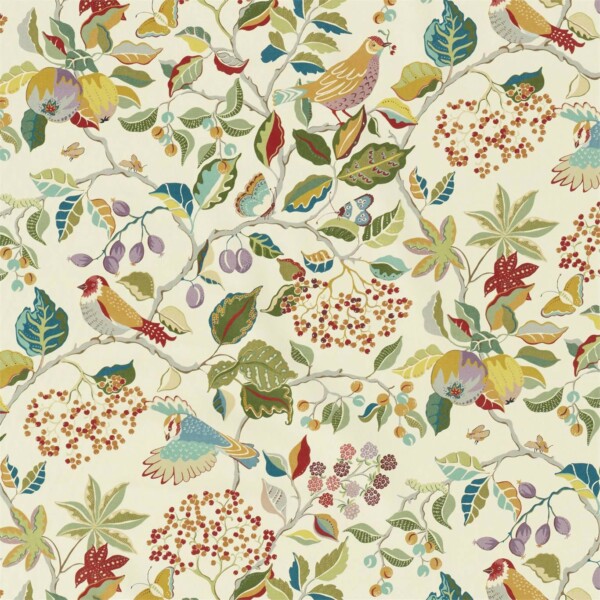 Ткань Sanderson Birds Berries | 226729 1 Ткань Sanderson Birds Berries | 226729