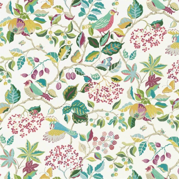 Ткань Sanderson Birds Berries | 226730 1 Ткань Sanderson Birds Berries | 226730