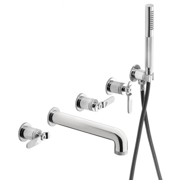 Смеситель для ванны настенный с душевым комплектом IB Rubinetterie Bold Lever | KB2398