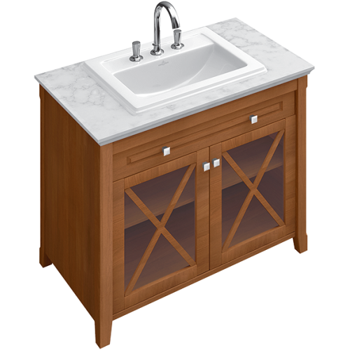 Тумба под раковину Villeroy&Boch Hommage 8979A1 с раковиной (прямоугольная версия)